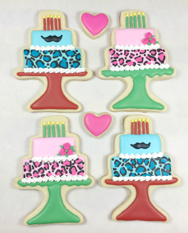 Decorated Birthday Cake Cookie Collection