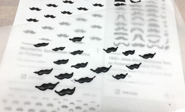 Mustache Royal Icing transfers