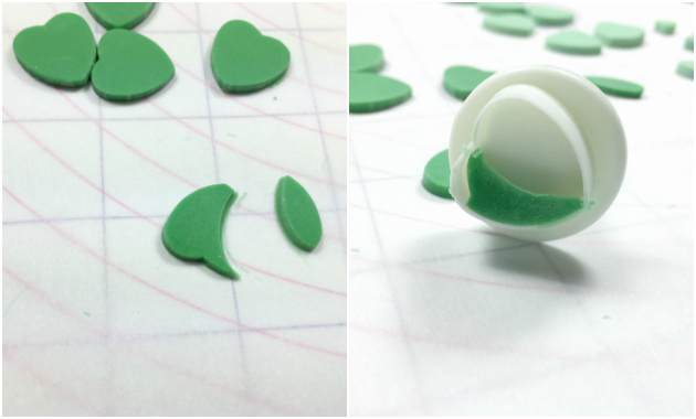 Making a four leaf clover with heart cutters 1