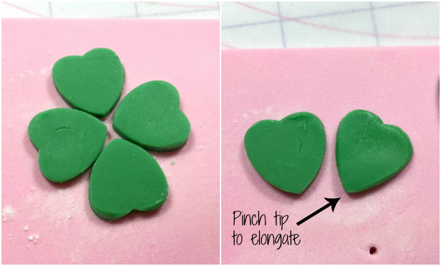 Making a four leaf clover with heart cutters 2