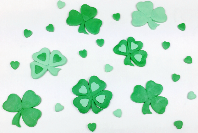 Shamrocks and four leaf clovers Made with heart cutters tutorial