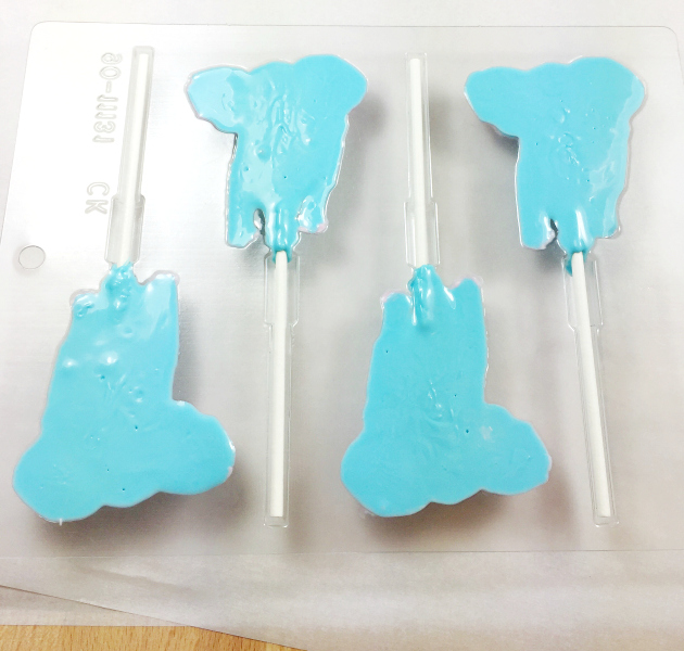 Elephant lollies - fill cavities with chocolate