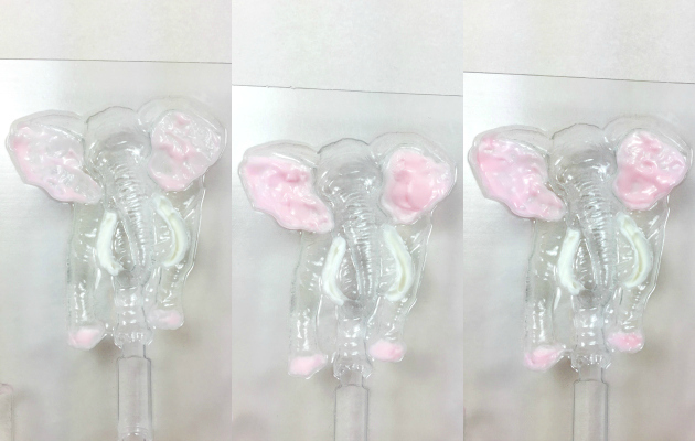 Elephant lollies- Painting in chocolate details