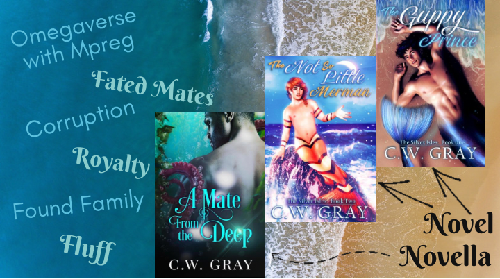 The Silver Isles Series by CW gray. Mermen shifters. Paranormal romance. MM romance. Fated mates. mermen books