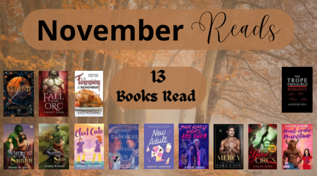 November Reading Recap, Reading Wrap-Up, Monster Romance, MMF Romance, MM Romance, FF Romance